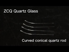 transparante kwartsstaaf glad oppervlak gebogen conische glazen staaf