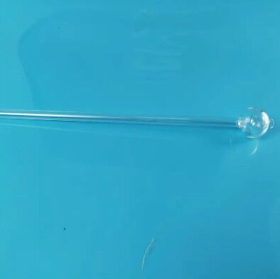 1100 Degrees Processing Temperature Quartz Glass Tube With Round End Transparent Clear Material